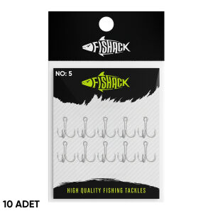 Üçlü İğne - Nikel Üçlü Kanca - Fishack 3210 - 10 Adet - No: 5