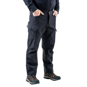 İçi Polarlı Softshell Pantolon - Su Rüzgar Geçirmez - Savage - Siyah