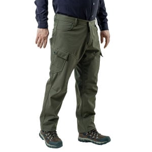 İçi Polarlı Softshell Pantolon - Su Rüzgar Geçirmez - Savage - Haki