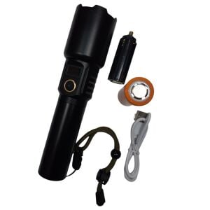 Gold Silver Led'li Çok Fonksiyonlu USB şarjlı El Feneri GS-3600