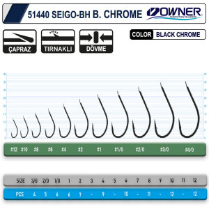 Owner 51440 Seigo-Bh Black Chrome İğne
