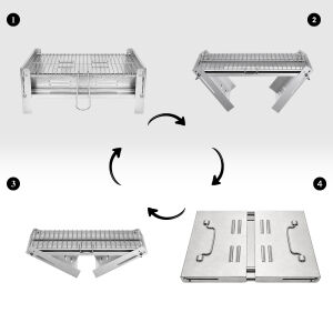 Pratik Mangal Set - Katlanabilir Mangal - Kömür - Çakmak -  Yelpaze