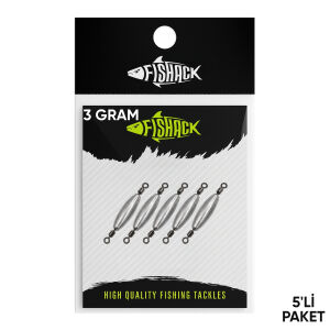 Çift Taraflı Fırdöndülü Kurşun - Fishack - 3 Gram (5'li)