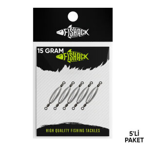 Çift Taraflı Fırdöndülü Kurşun - Fishack - 15 Gram (5'li)