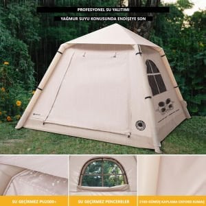 Otomatik Şişme Kamp Çadırı 4 kişilik - Şarjlı Hava Pompalı