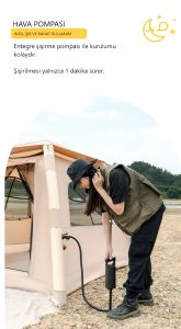 Otomatik Şişme Kamp Çadırı 4 kişilik - Manuel Hava pompalı