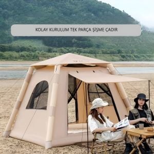 Otomatik Şişme Kamp Çadırı 4 kişilik - Manuel Hava pompalı