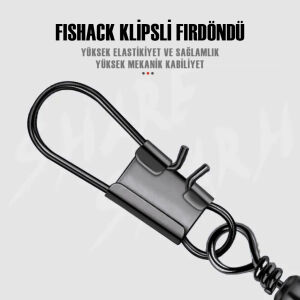 Fishack Paslanmaz Klipsli Fırdöndü Füme No: 8 12'li