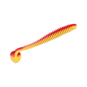 Silikon Kurt Yem - 4,2g 105mm - Turna/Levrek Silikonu - 10 Adet - Kırmızı/Sarı