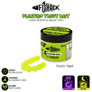 Yüzen Silikon Alabalık Topu - Fishack EggX - 40 Adet - Peynir Kokulu