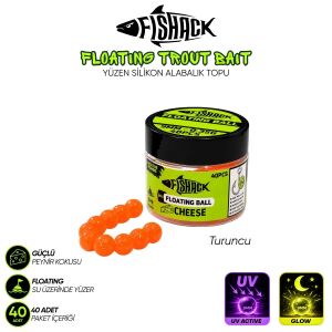 Yüzen Silikon Alabalık Topu - Fishack EggX - 40 Adet - Peynir Kokulu