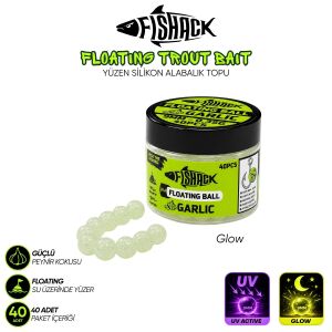 Yüzen Silikon Alabalık Topu - Fishack EggX - 40 Adet - Sarımsak Kokulu
