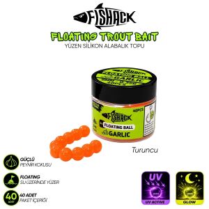 Yüzen Silikon Alabalık Topu - Fishack EggX - 40 Adet - Sarımsak Kokulu