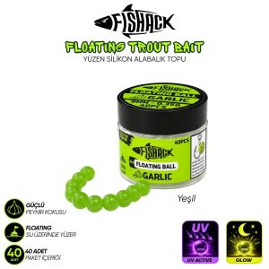 Yüzen Silikon Alabalık Topu - Fishack EggX - 40 Adet - Sarımsak Kokulu