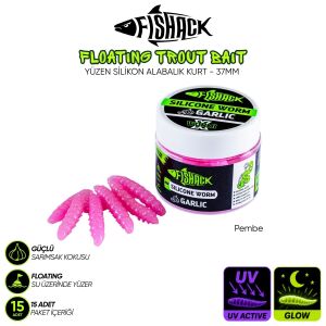 Yüzen Silikon Kurt - Glow Alabalık Yemi - 37mm - Sarımsak Kokulu