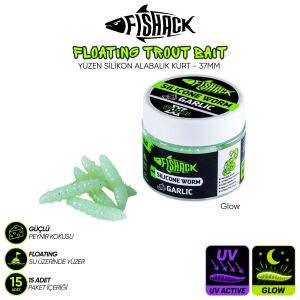 Yüzen Silikon Kurt - Glow Alabalık Yemi - 37mm - Peynir Kokulu