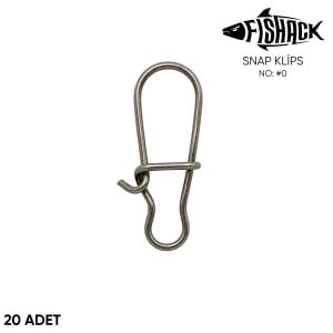 Snap Klips - Fishack - Paslanmaz Çelik - 20 Adet - No: #0