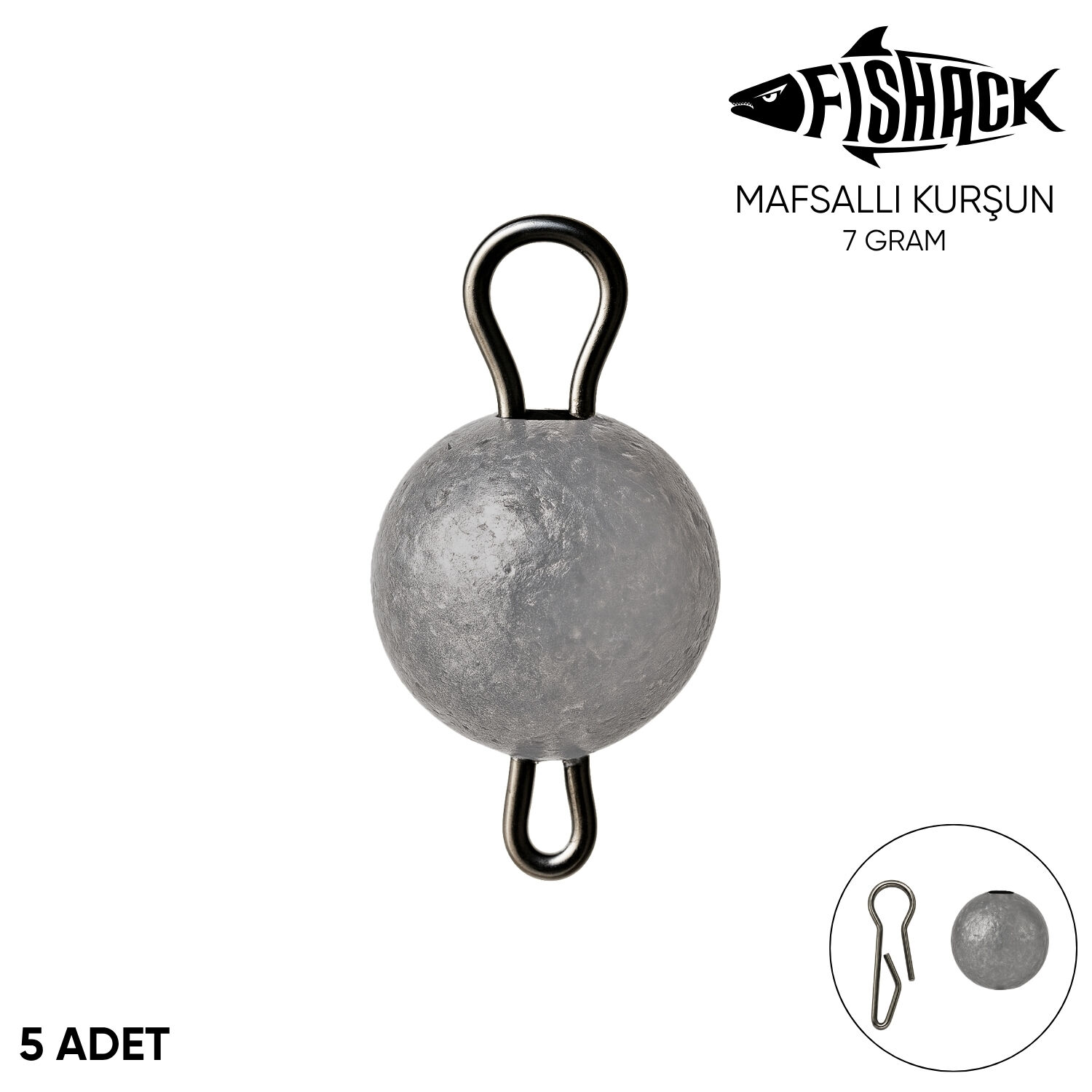 Mafsallı Kurşun - Hareketli İğne Kurşunu - Metal - 5'li Paket - 7 Gram