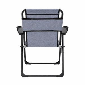 Katlanır Piknik ve Kamp Sandalyesi - Bardaklıklı - Rock Plus - Linen Mavi