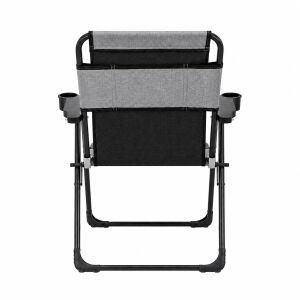Katlanır Piknik ve Kamp Sandalyesi - Bardaklıklı - Rock Plus - Linen Gri