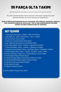 35 Parça Tam Takım Olta Seti - 300cm Kamış 50-150GR / 50'lik Makine (Beyaz)