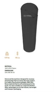 Trimm Liner Mummy Termal Uyku Tulumu Astarı - Polar