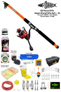 Fishack 23 Parça Elite Sazan (Carp) Olta Seti XL - 3.60MT / 100-300GR