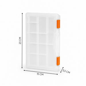 Organizer Kutu - Şeffaf Malzeme Kutusu - 12 Bölmeli 9'' - (ASR-2063)