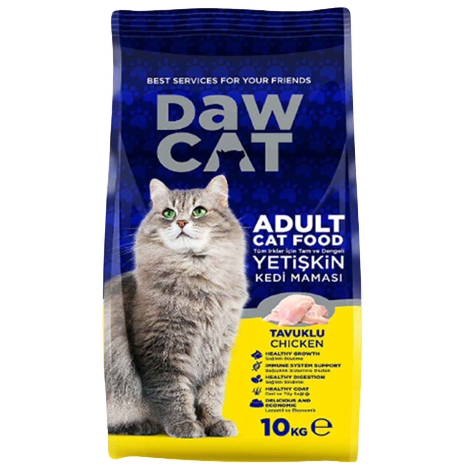 Yetişkin Kedi Maması - Dawcat - Tavuklu - 10 Kg