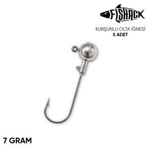 Jighead - Zoka - Kurşunlu Olta İğnesi - Gümüş - 5 Adet - 7 gr
