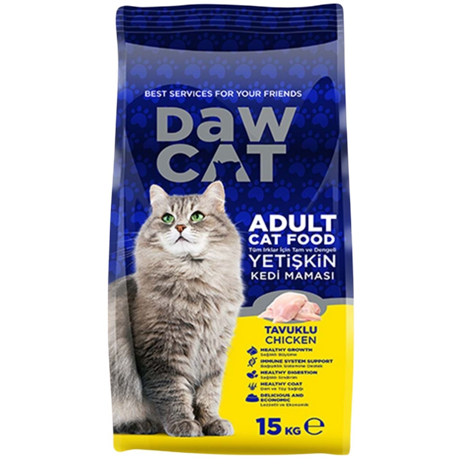 Yetişkin Kedi Maması - Dawcat - Tavuklu - 15 Kg