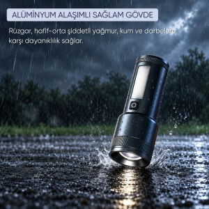 Şarj Edilebilir Zoomlu El Feneri - 1500 Lümen - 15 Watt - DAT - DT-805
