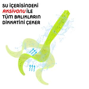 Silikon Kurt Yem - 60mm - Turuncu - Yumy (18065-SM024-10)