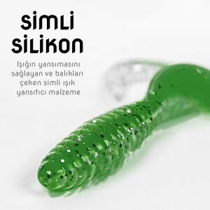 Silikon Kurt Yem - 35mm - Yeşil - Yumy (SM024-02-18035)