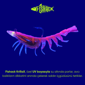 Silikon Karides Yem - 7g 75mm - Fishack Krillax - UV Boyalı - Candy Shrimp