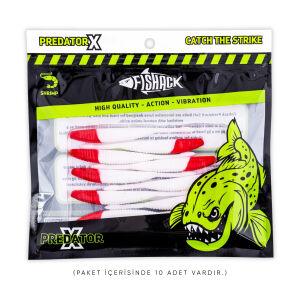Silikon Kurt Yem - 3,3g 95mm - Fishack WormiX - 1 Adet - Red White