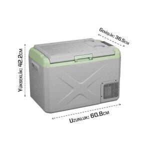 İcepeak Madrid Kompresörlü Buzdolabı 40 Litre-GRİ-YEŞİL