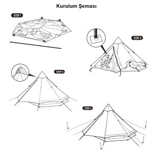 Naturehike Brighten 6.4 Lüks Piramit Pamuk Glamping Çadırı