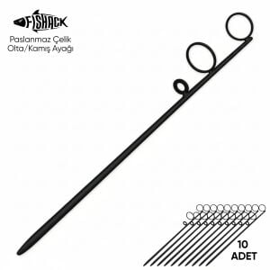 Olta Kamış Ayağı - Paslanmaz Çelik - Fishack - Siyah - 10'lu
