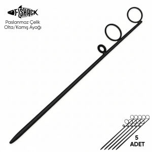 Olta Kamış Ayağı - Paslanmaz Çelik - Fishack - Siyah - 5'li