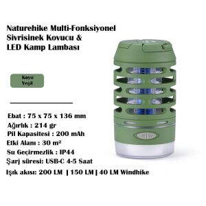 Naturehike Multi-Fonksiyonel Sivrisinek Kovucu & LED Kamp Lambası