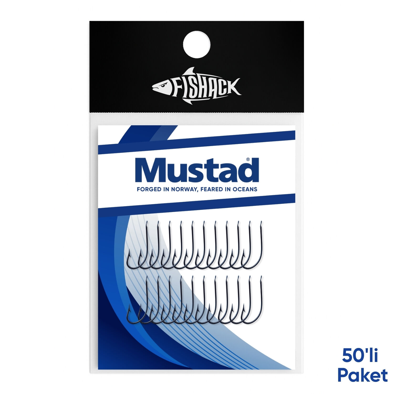 Olta İğnesi - Mustad - 2300 - Lacivert - No: 16  (50'li Paket)