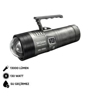 Şarj Edilebilir El Feneri - Wison - 13000 Lümen - 130 Watt (WS-15500)