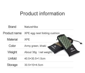 Naturehike XPE Katlanır Oturma Matı [Z Mat]